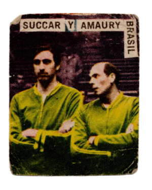 1967 Ediciones Crack Album Los Trico Y Los Peña #124 Succar Y Amaury Brasil Basketball Card front